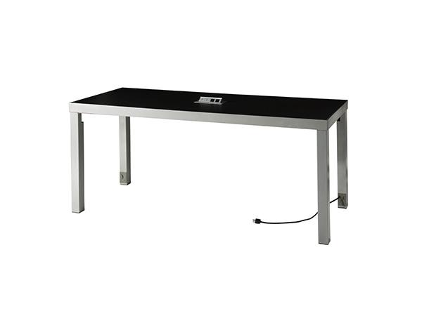 CECT-040 | Ventura Communal Cafe Table with Power (Black) -- Trade Show Rental Furniture